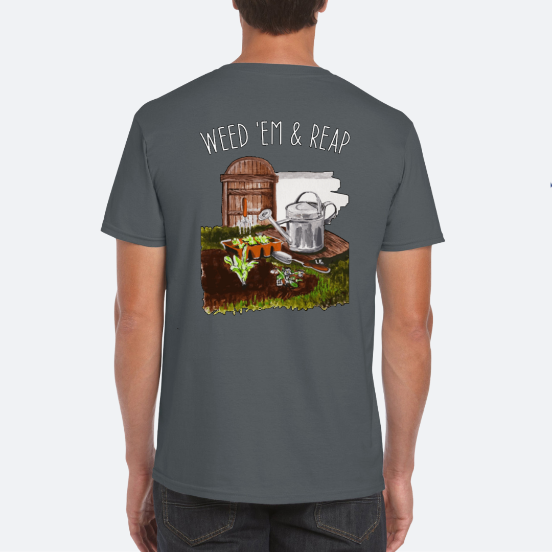 Boston Area Gardeners T-Shirt - Garden Door & Watering Can Design