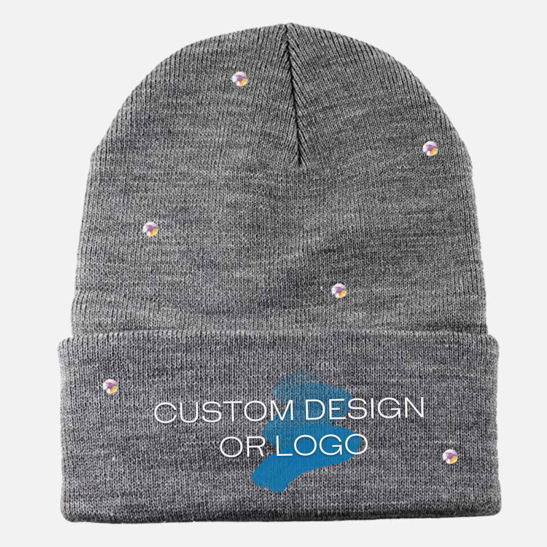 Branded Beanie | Party Favor | Your Logo or Custom Design | Blinged Out