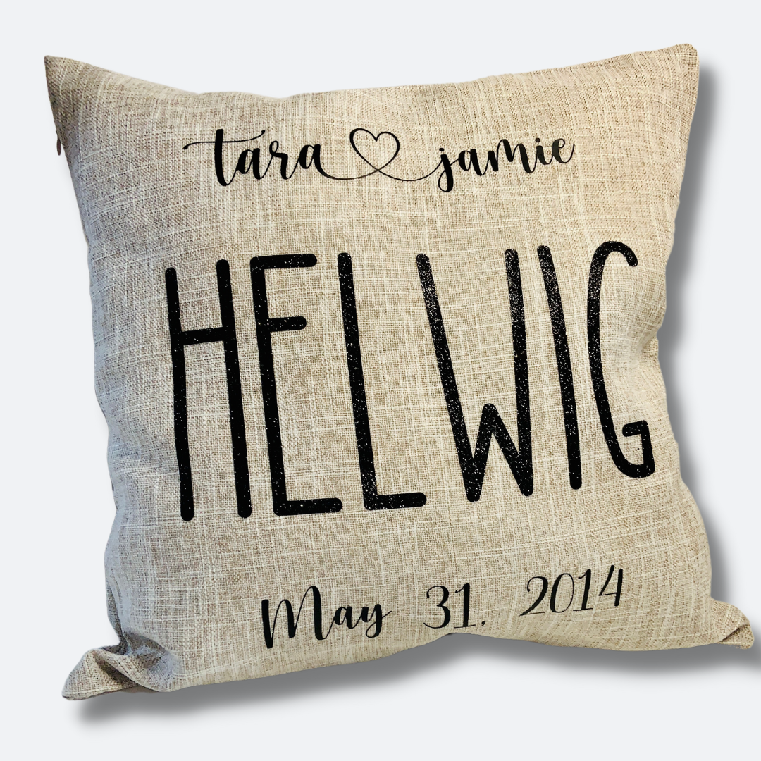New Last Name Pillow Cover
