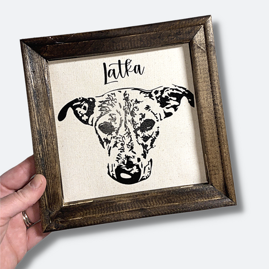 Pet Portrait Wall Art | Fur Baby Abstract Framed Portrait