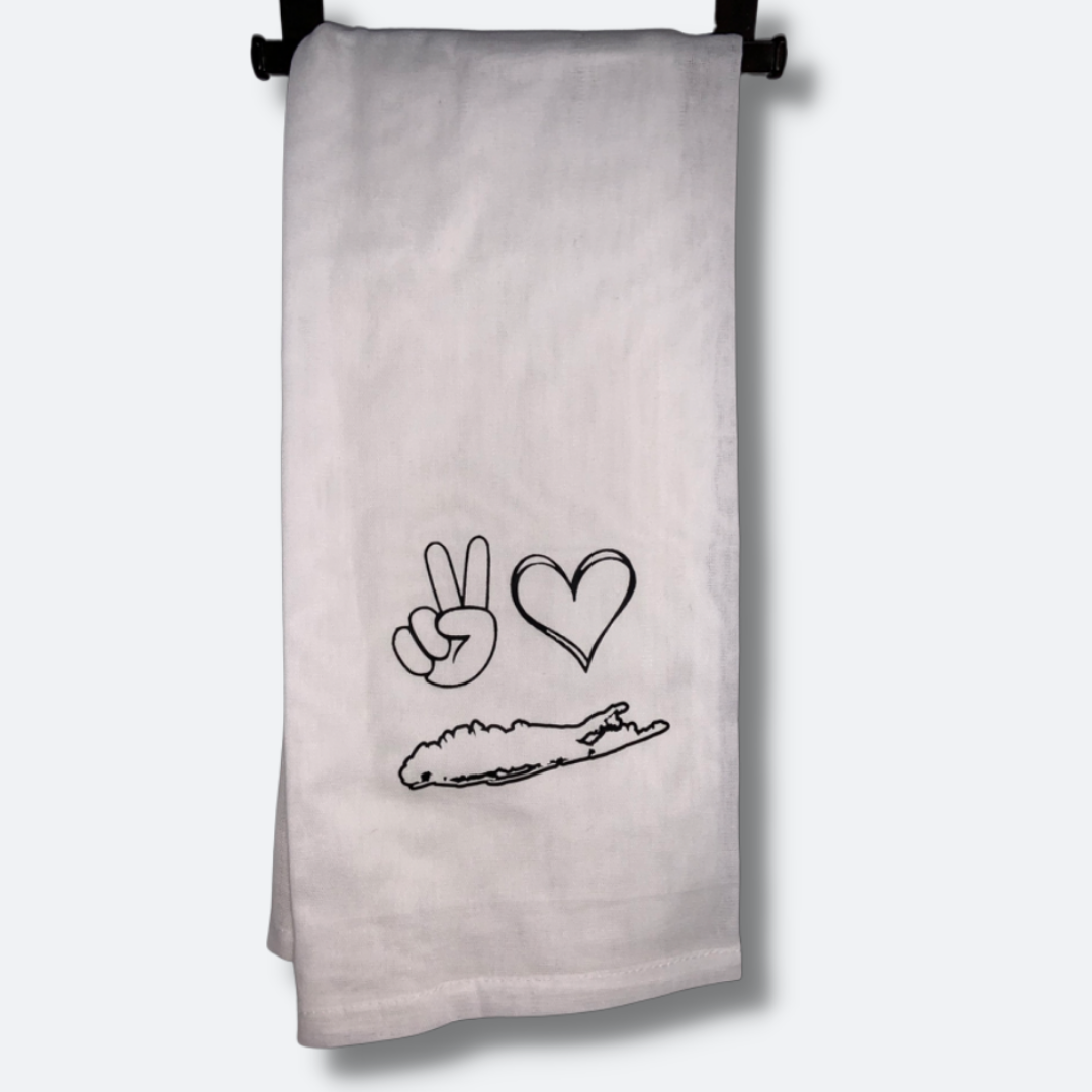 Peace Love Long Island Dish Towel
