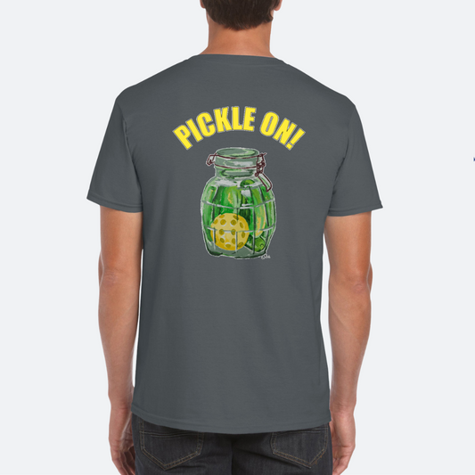 Local Pickleball T-Shirt - Pickle Jar Design (hand-painted)