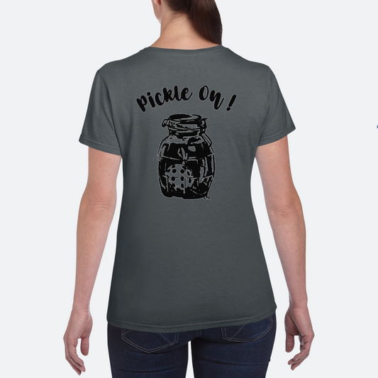 Local Pickleball T-Shirt - Abstract Pickle Jar Design (hand-painted)