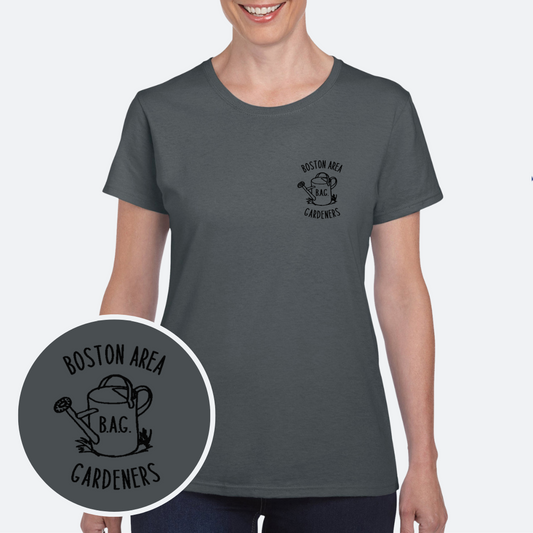 Boston Area Gardeners T-Shirt - Garden Door & Watering Can Design