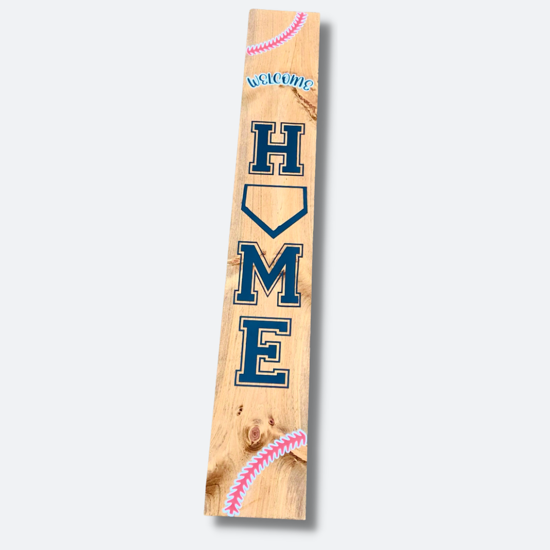 Personalized Porch Leaner | Welcome Home Plate | Play Ball | 4 foot
