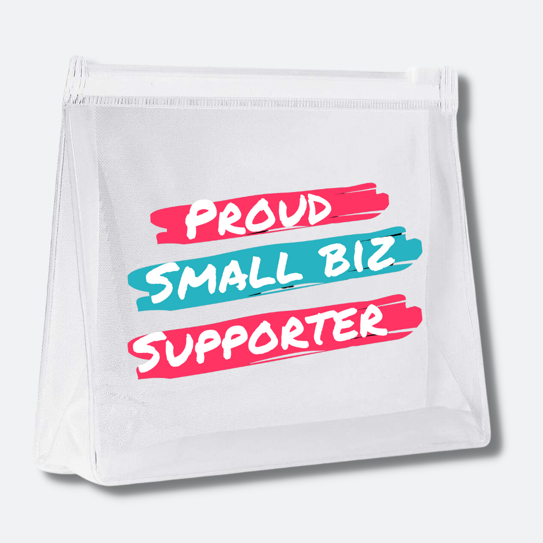 Small Biz Proud Clear Cosmetic Pouch