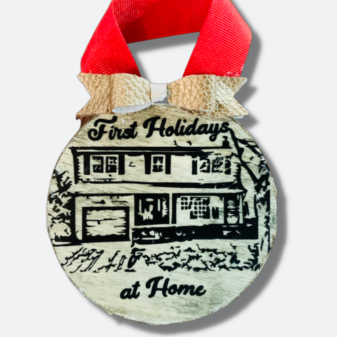 Home for the Holidays Ornament | Live Edge Wood