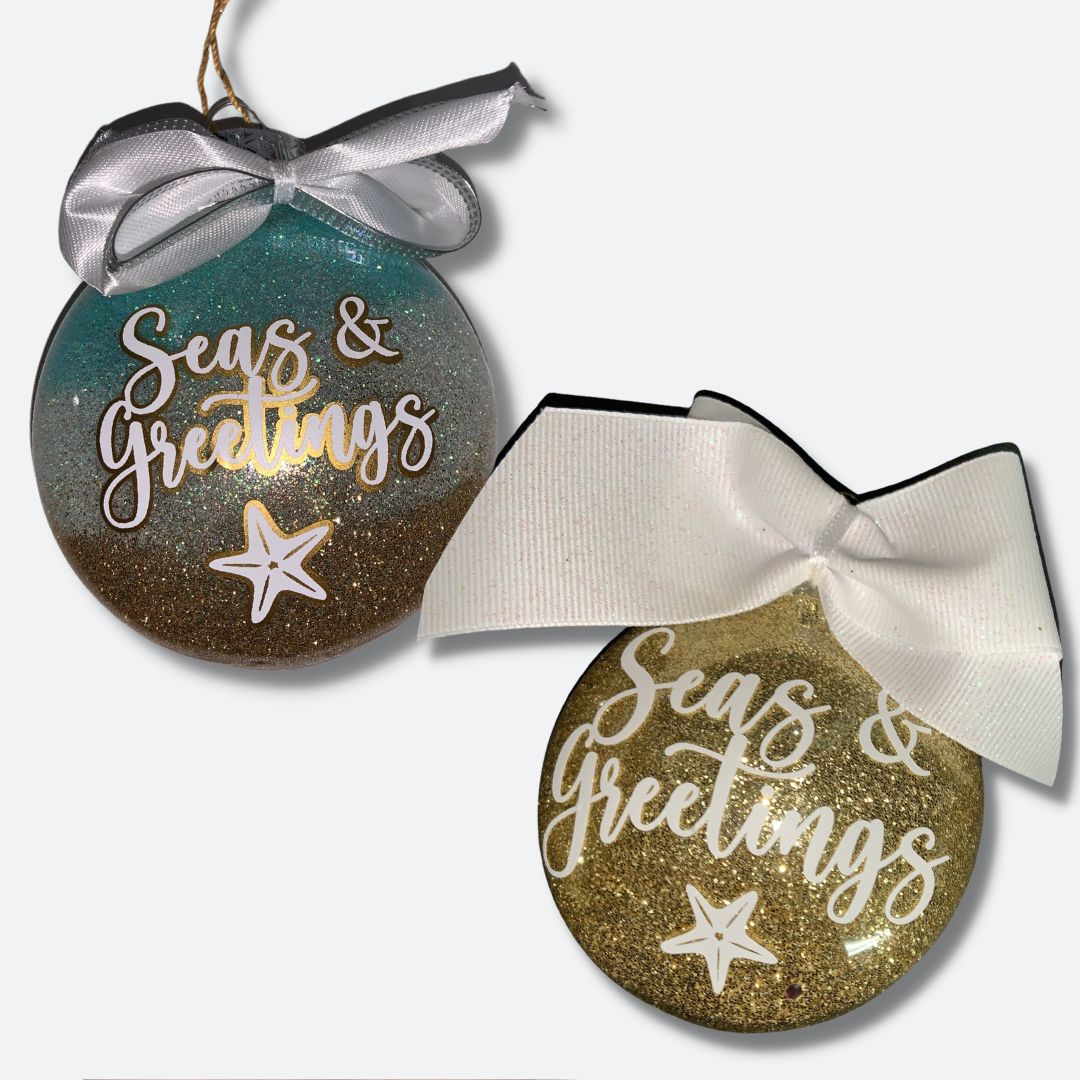 Seas & Greetings | Personalized Glitterized Ornaments