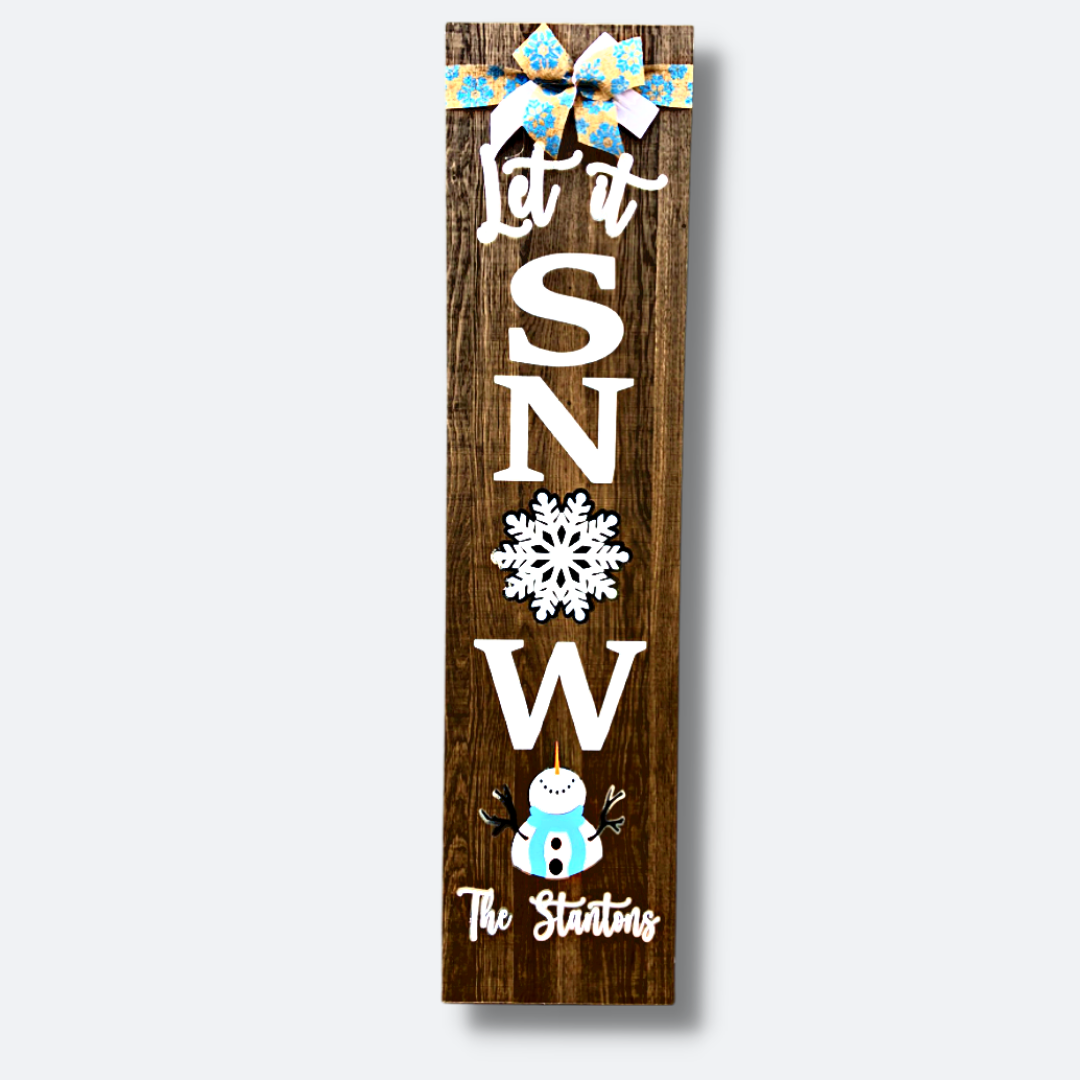 Personalized Porch Leaner | Let it Snow | 4 foot