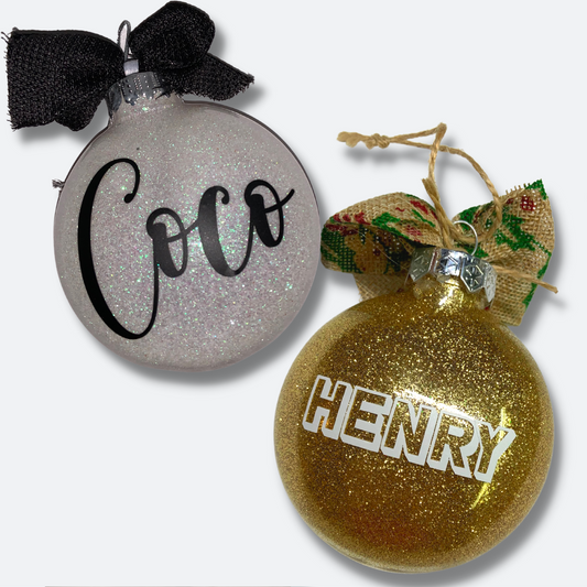 Baby's First Christmas 2023 | Personalized Glitterized Ornaments