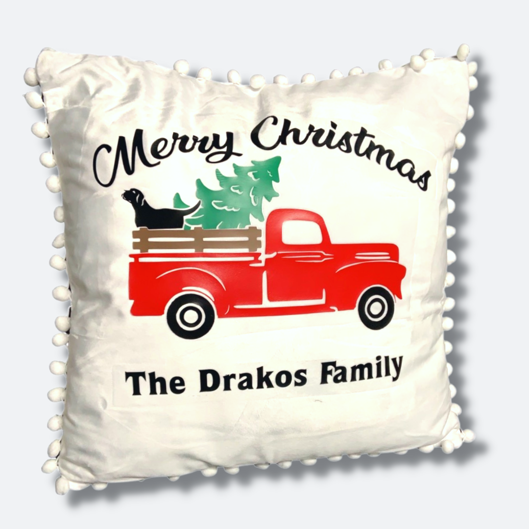 Tree & Truck | Holiday Pillow Cover
