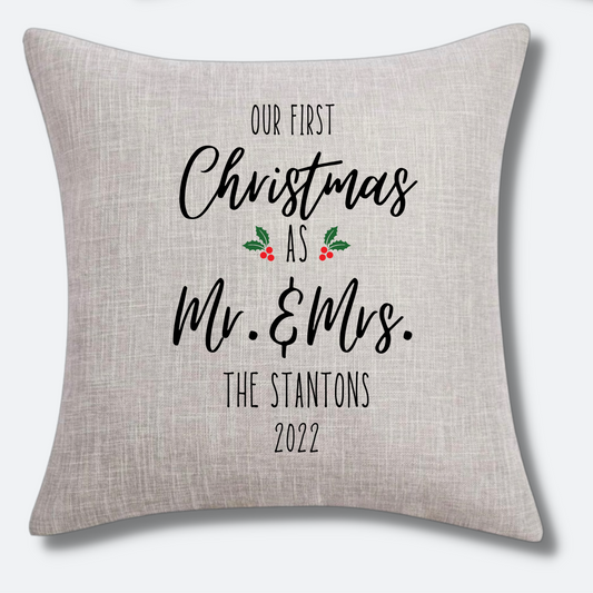 Our First | Holiday Pillow Cover