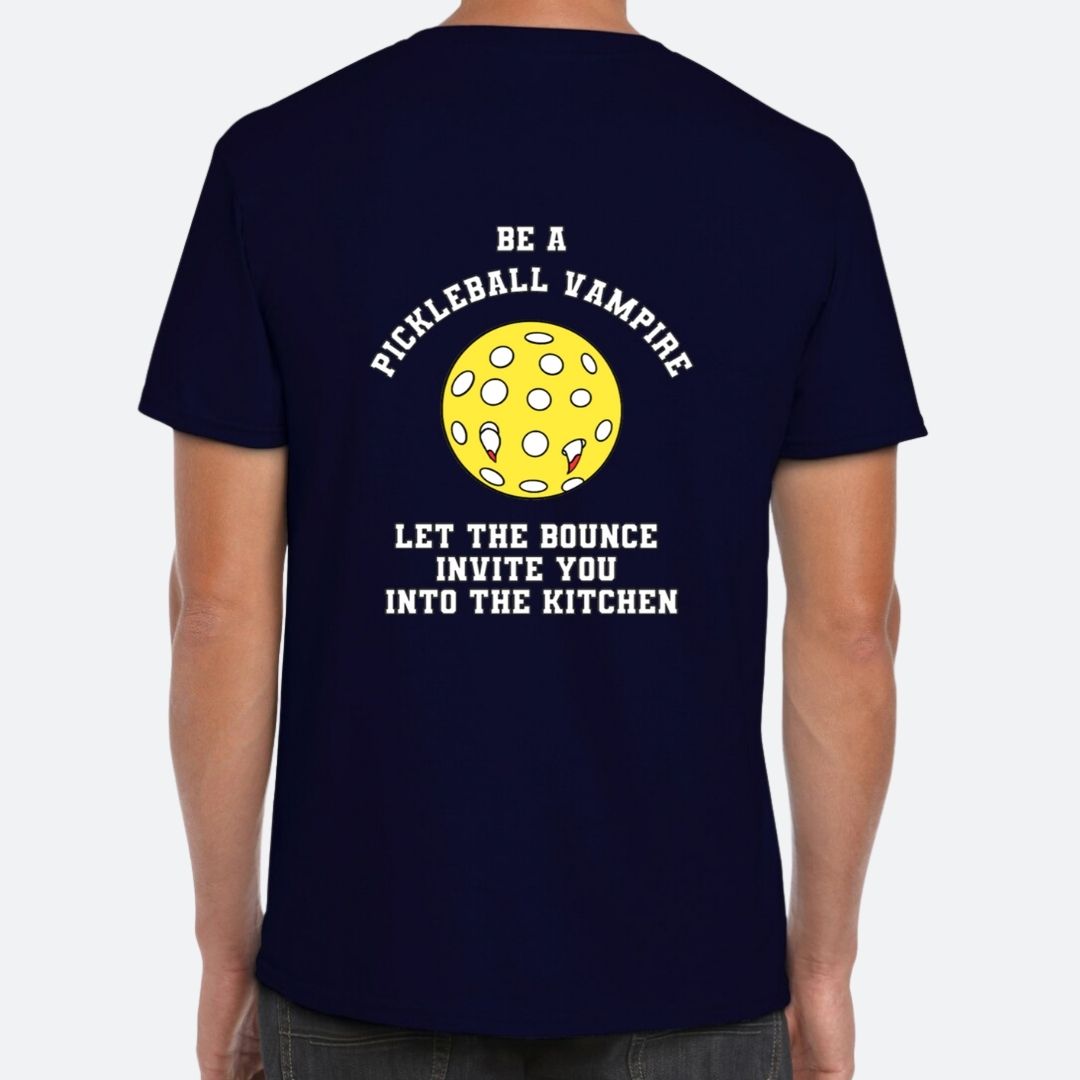 Local Pickleball T-Shirt - Vampire Design (hand-drawn)