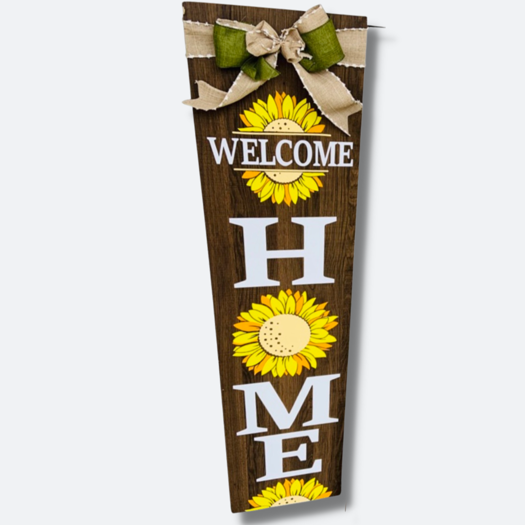 Personalized Porch Leaner | Welcome Home Sunflower | 4 foot