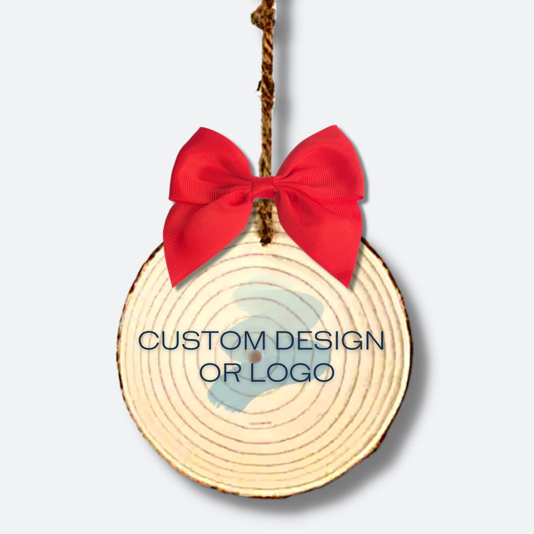Branded or Custom Designed Ornament | Live Edge Wood | Your Logo