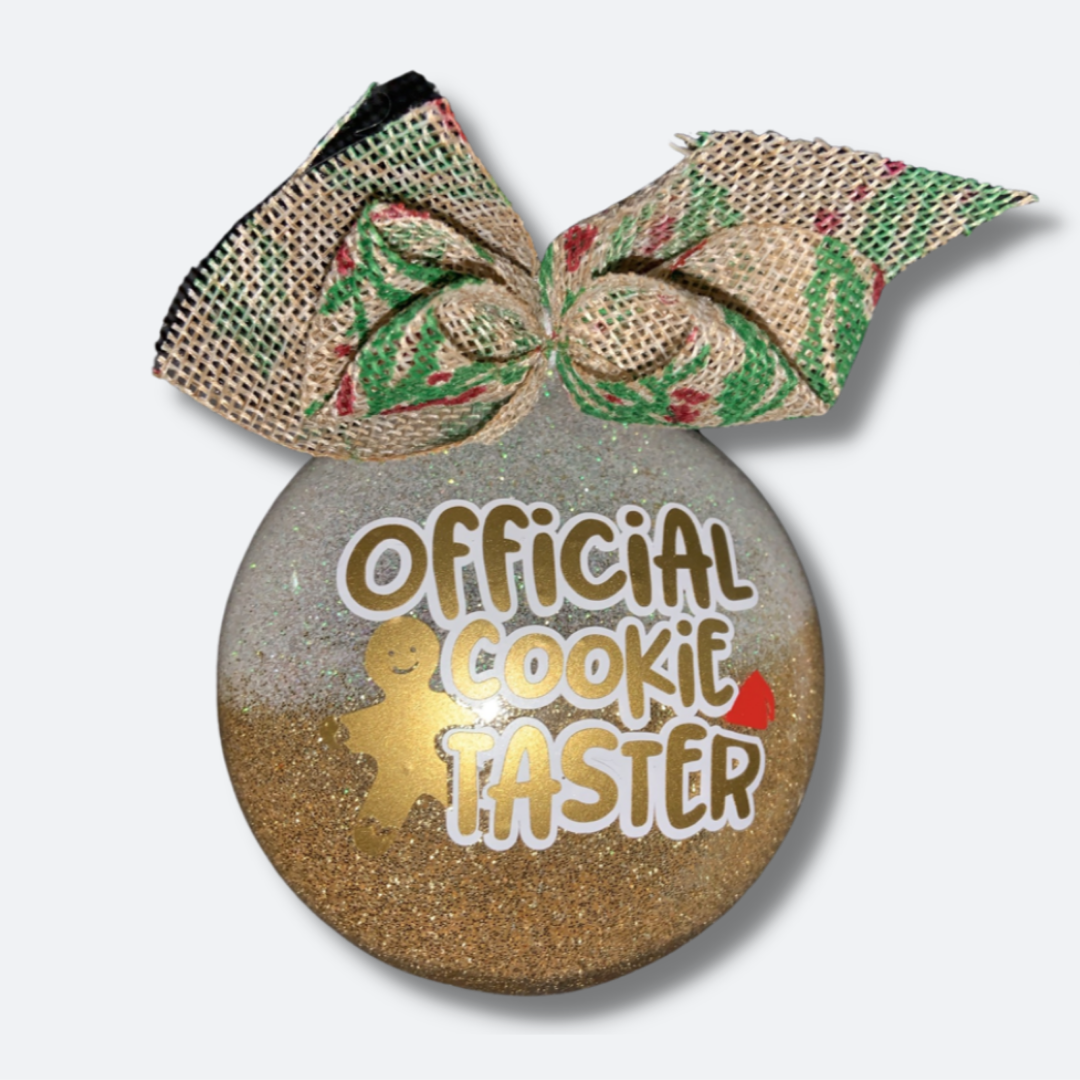 Official Cookie Taster | Personalized Glitterized Ornaments