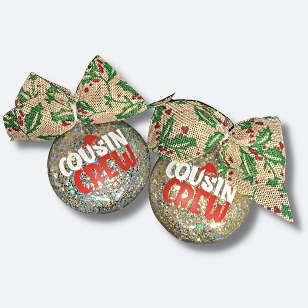 Cousin Crew 2022 | Personalized Glitterized Ornaments