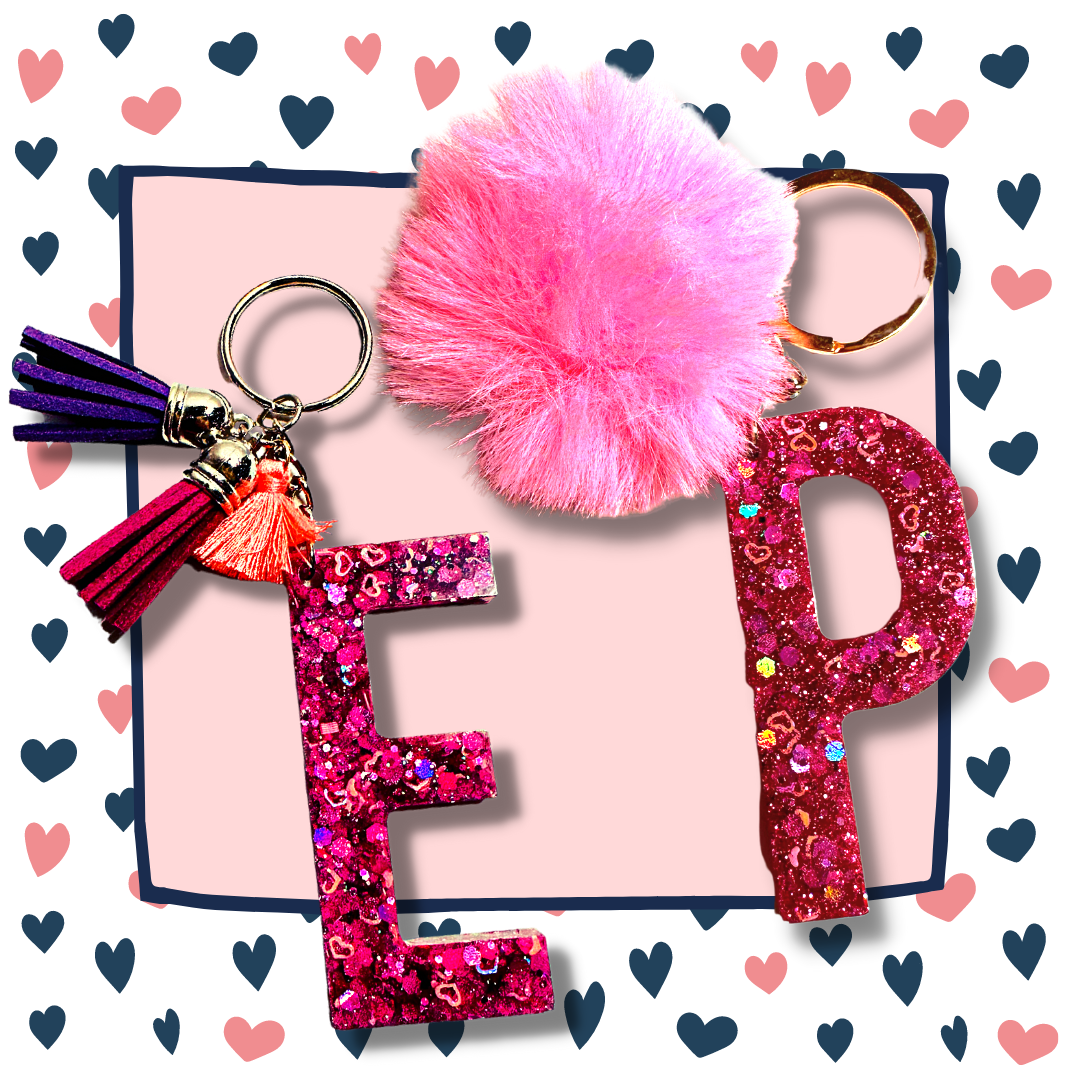 Valentine's Day Special | Initial Keychain + Custom Hairbow | AUTO DISCOUNT